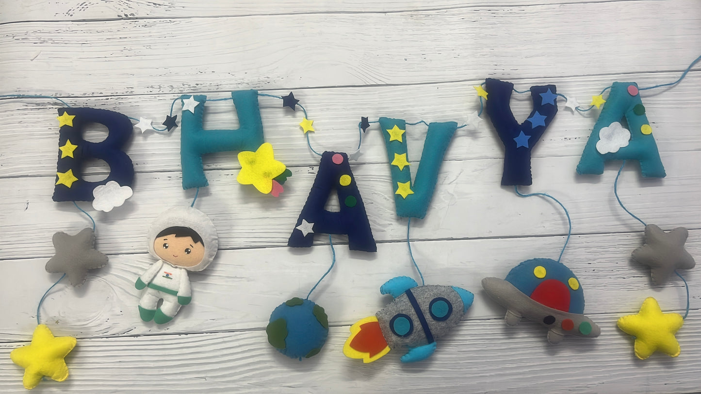 Space Theme Felt Name Bunting