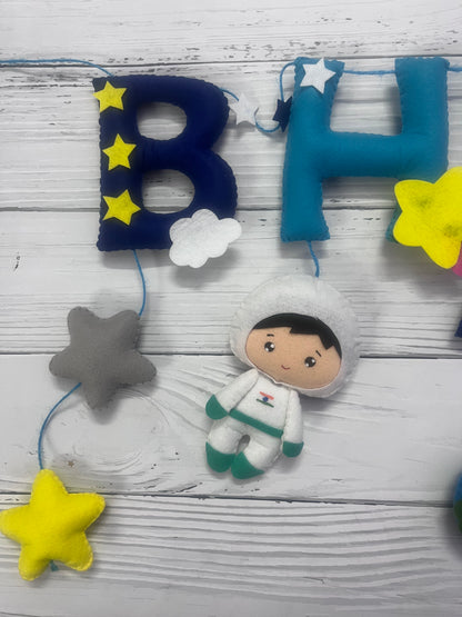 Space Theme Felt Name Bunting