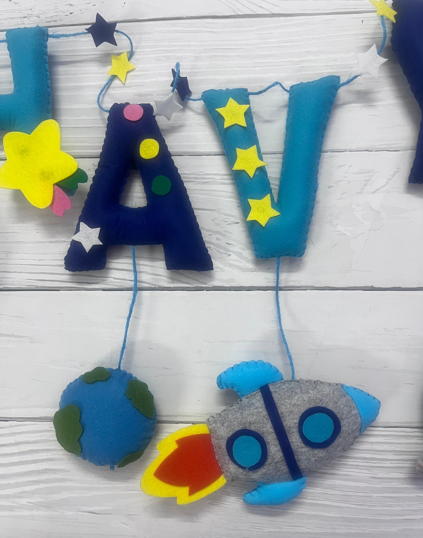 Space Theme Felt Name Bunting